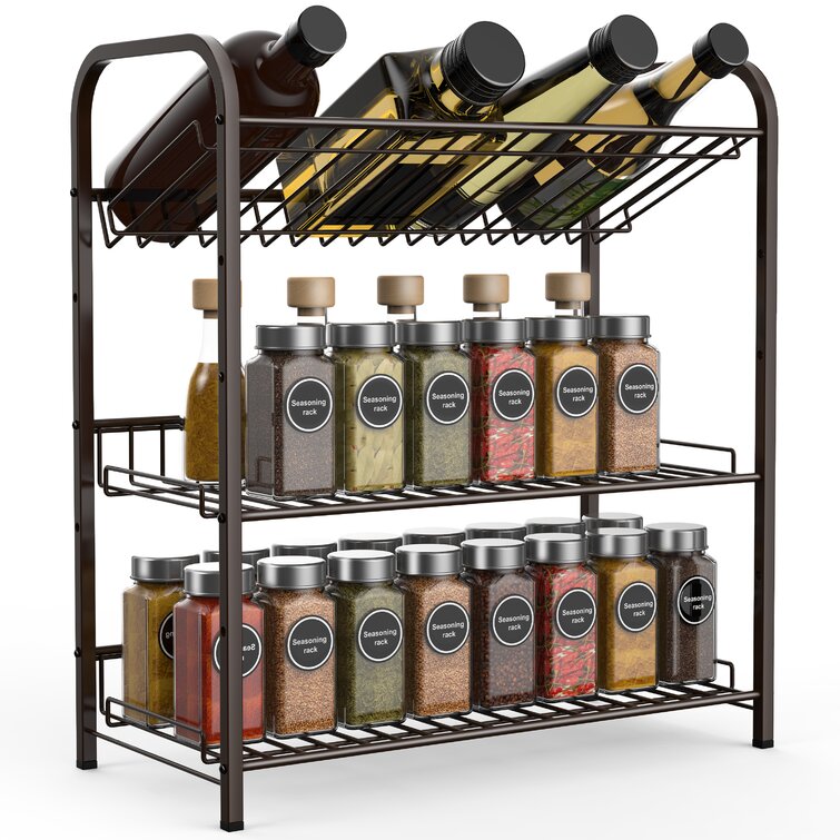 Prep Savour Freestanding Spice Rack with Adjustable Racks